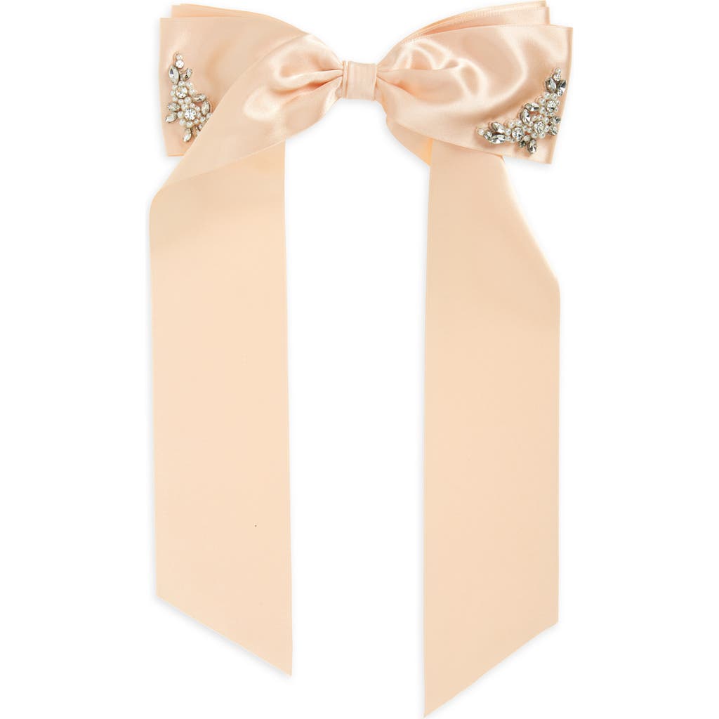 Simone Rocha Embellished Bow Hair Clip In Rose/pearl/crystal