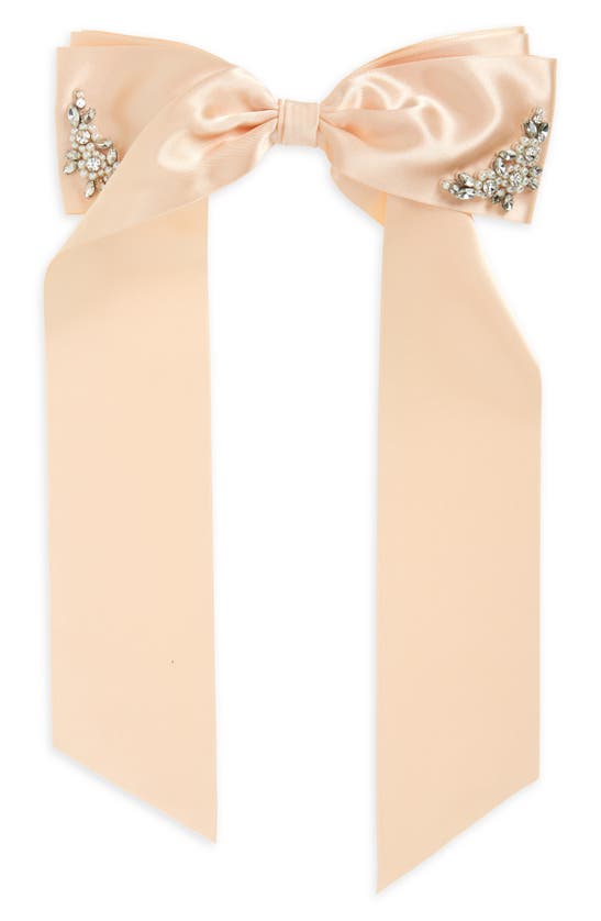 Shop Simone Rocha Embellished Bow Hair Clip In Rose/ Pearl/ Crystal