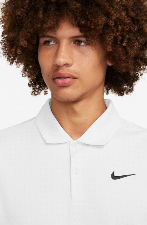 Shop Nike Core Novelty Dri-fit Polo In White/pure Platinum/black