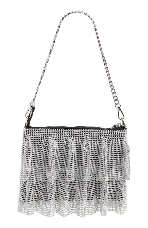Natasha Crystal Mesh Shoulder Bag In Black/crystal