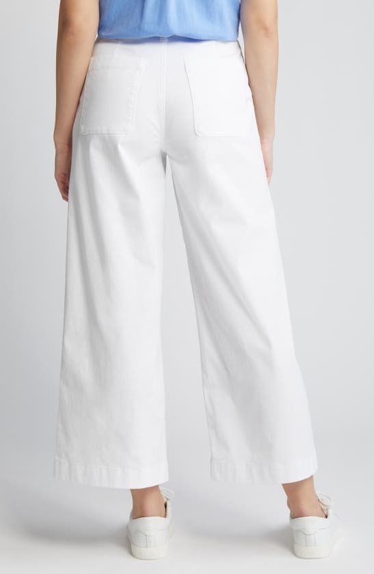 Shop Caslon Ultra High Rise Wide Leg Twill Pants In White