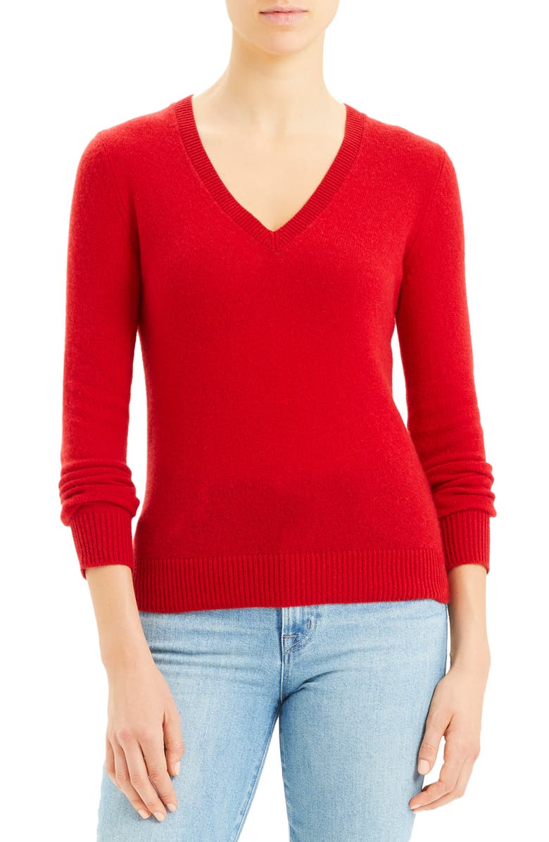 Theory V-Neck Long Sleeve Cashmere Sweater | Nordstrom