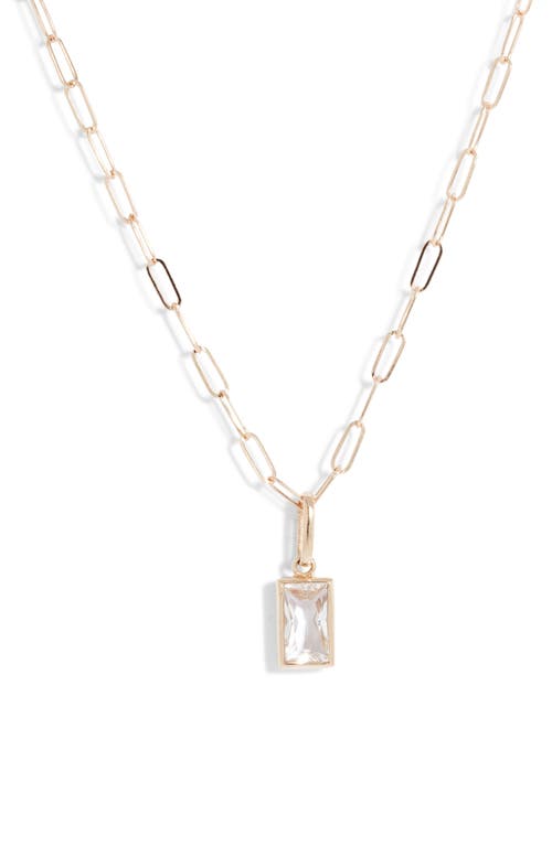 Anzie Melia White Topaz Pendant Necklace in White Gold at Nordstrom, Size 17