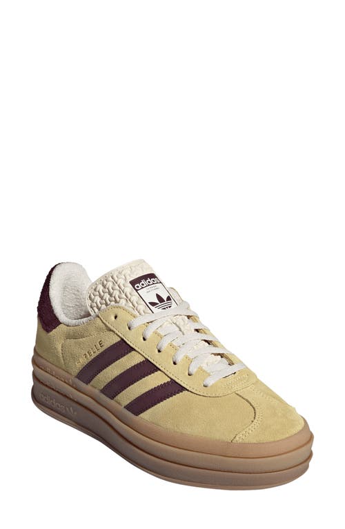 Shop Adidas Originals Adidas Gazelle Bold Platform Sneaker In Yellow/maroon/wonder White