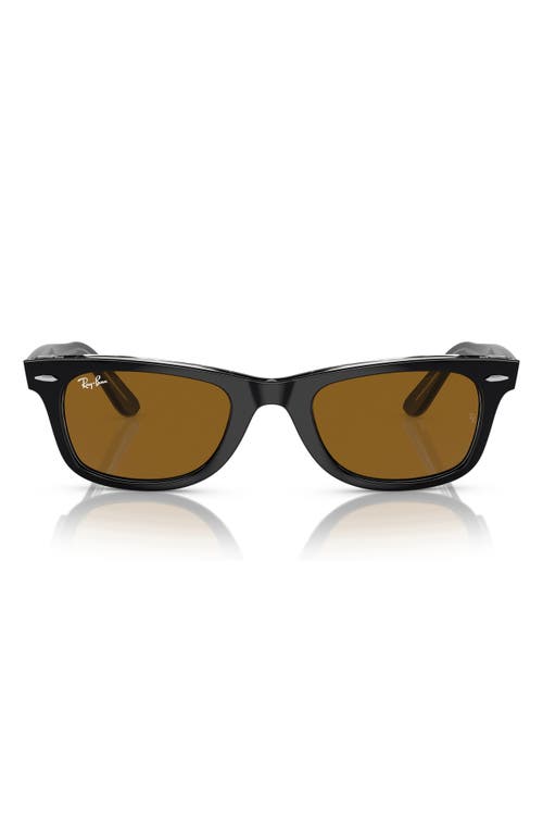 Classic 50mm Wayfarer Sunglasses in Brown