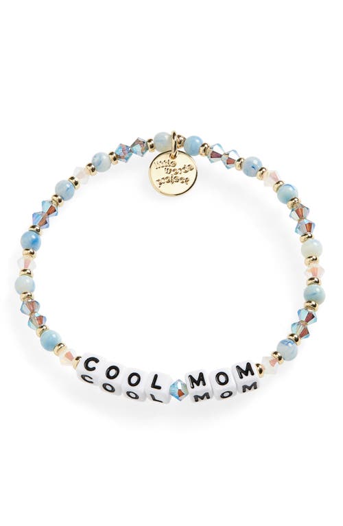 Little Words Project Cool Mom Beaded Stretch Bracelet in Blue
