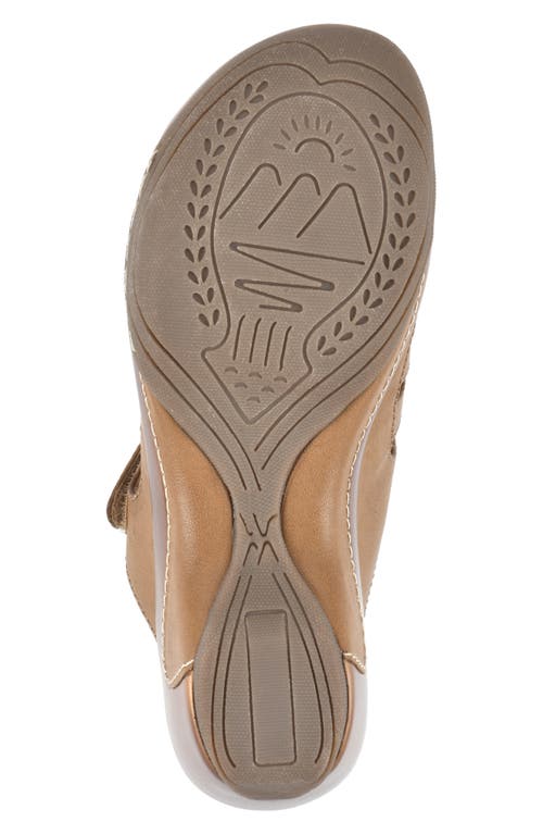 White Mountain Footwear White Mountain Valencia Wedge Sandal In Natural/burn/smooth