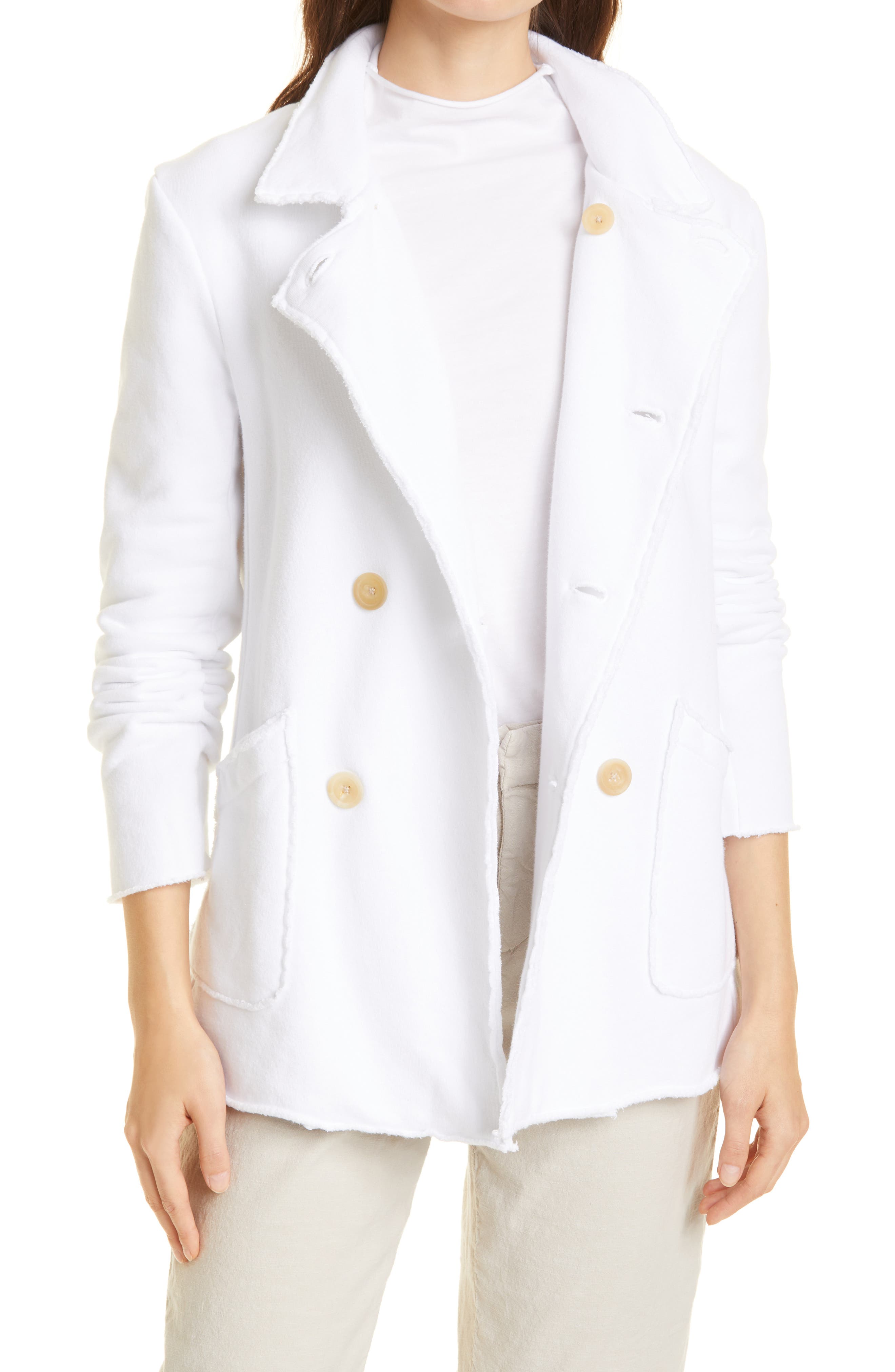 white winter pea coat