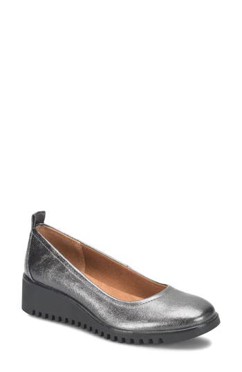 Eurosoft Darcie Wedge Flat In Pewter
