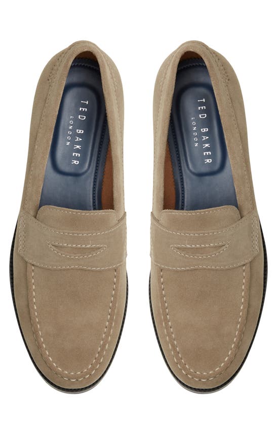 Shop Ted Baker London Parliament Penny Loafer In Khaki
