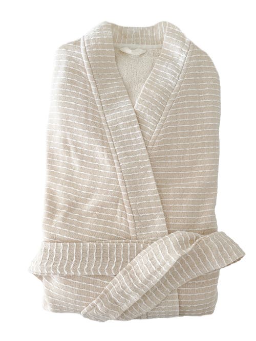 Anaya Cozy Turkish Cotton Robe In Beige