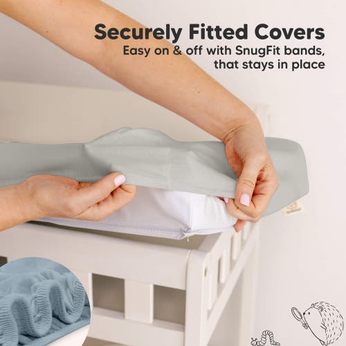 Keababies 2-pack Soothe Changing Pad Covers In Steel