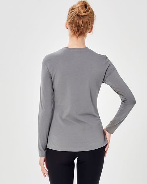 Shop Rebody Active Pima Going Long Sleeve Top In Stone Olive