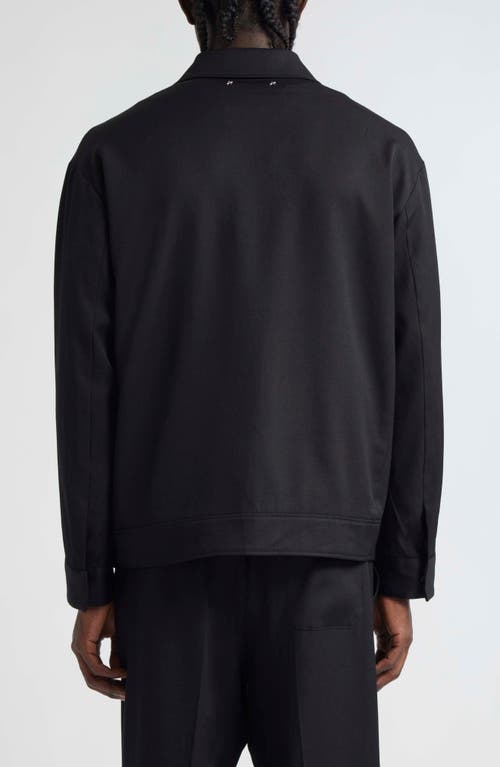 Golden Goose Black Zip Jacket In Wool Gabardine Men In Black