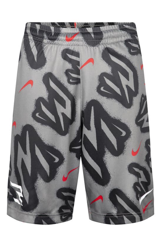 Shop 3 Brand Kids' Dri-fit Shorts In Steel Gray
