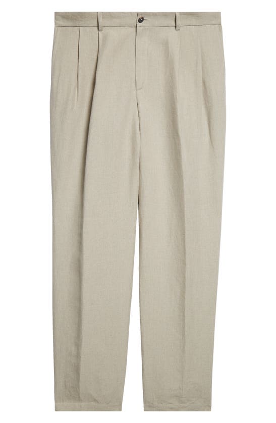 Shop De Bonne Facture Two Pleat Linen Trousers In Undyed Flax