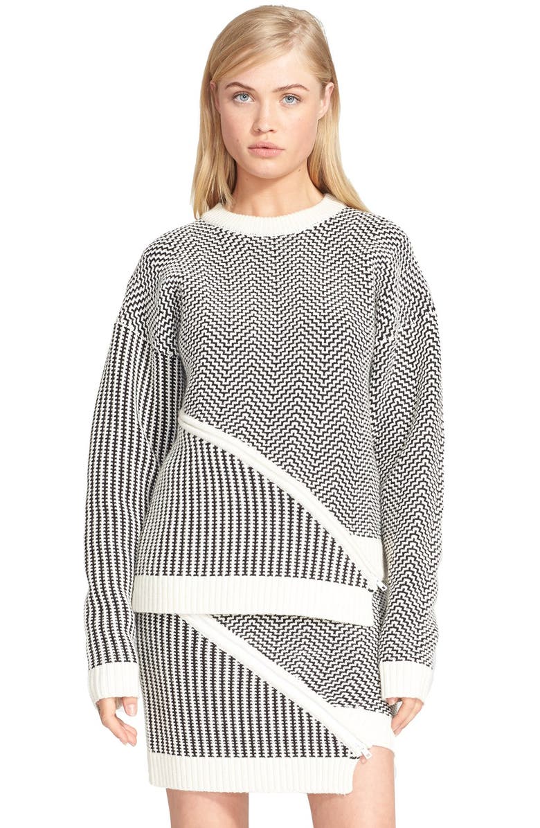 Opening Ceremony Mixed Stitch Zipper Sweater | Nordstrom