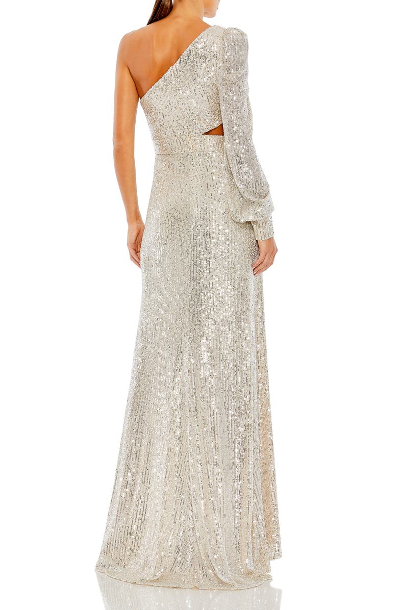 Ieena for Mac Duggal Sequin Cutout One-Shoulder Gown | Nordstrom