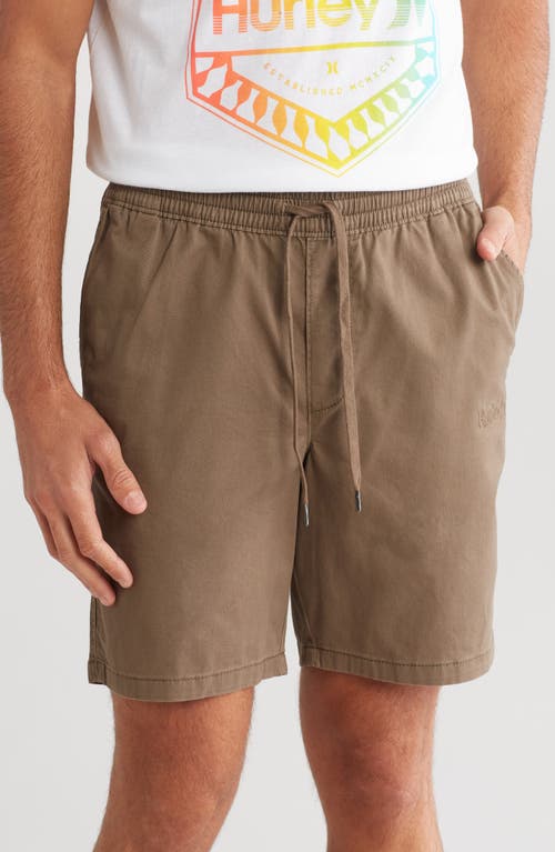 Shop Hurley Stretch Cotton Twill Shorts In Olive/khaki