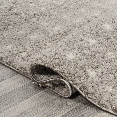 Jonathan Y Pele Modern Geometric Dot Shag Area Rug In Gray/ivory