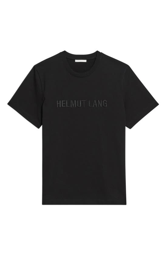Shop Helmut Lang Tonal Embroidered Logo T-shirt In Black