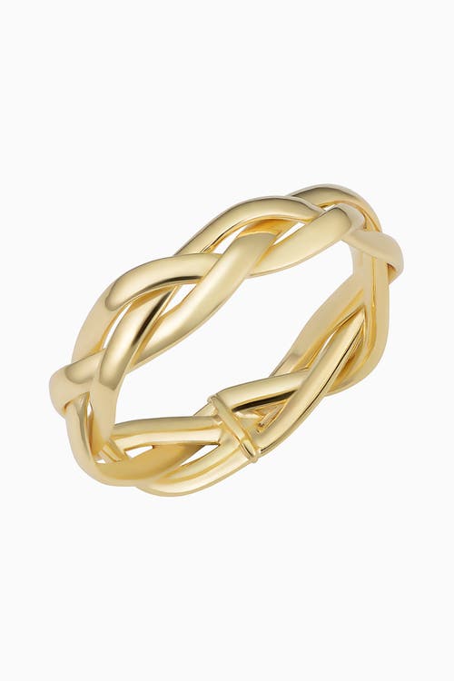 Oradina Women's 14k Yellow Solid Gold Amore Braided Ring In Yellow Gold