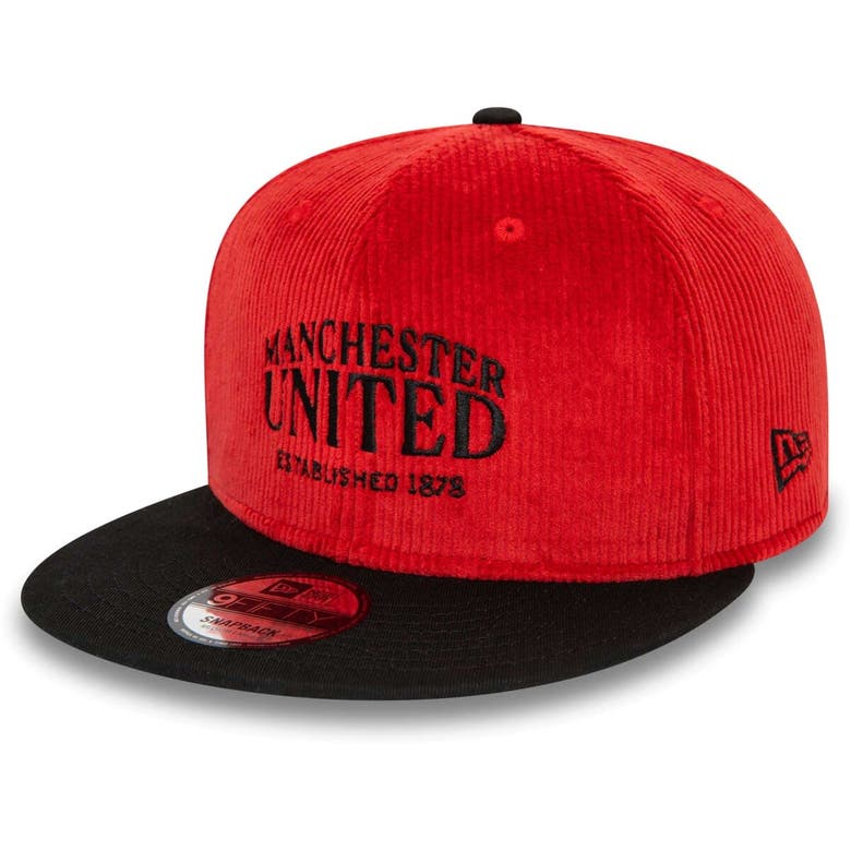 Shop New Era Red Manchester United Corduroy 9fifty Snapback Hat