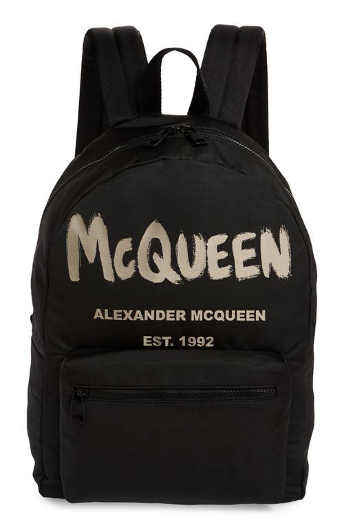 Metropolitan McQueen Graffiti Backpack in Black/Ivory
