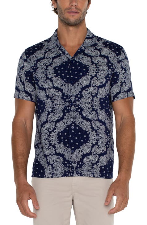 Zowie Paisley Print Relaxed Fit Shirt DEPTH BLUE