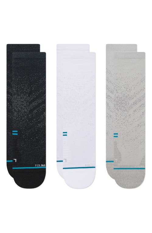 Stance 3-pack Performance Crew Socks In Grey Multi