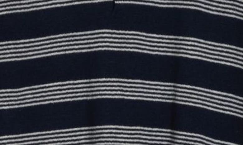 Shop Slate & Stone Stripe Cotton & Linen Polo Sweater In Navy Stripe