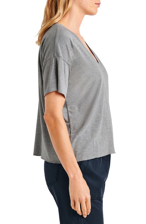 Shop Splendid V-neck Jersey T-shirt In Heather Grey