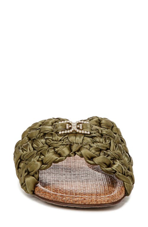 Sam Edelman Bridget Slide Sandal Moss Green Ribbon In Wild Moss