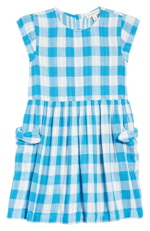 Tucker + Tate Kids' Plaid Bow Pocket Dress in Blue Malibu Alicia Plaid