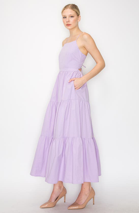 Melloday Tiered Fit & Flare Maxi Dress In Lilac
