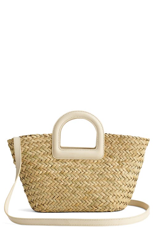 Mini Woven Seagrass Crossbody Basket Bag in Alabaster Multi