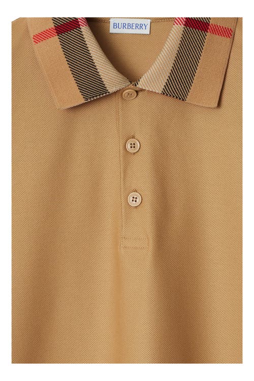 Shop Burberry Cotton Polo Shirt In Archive Beige