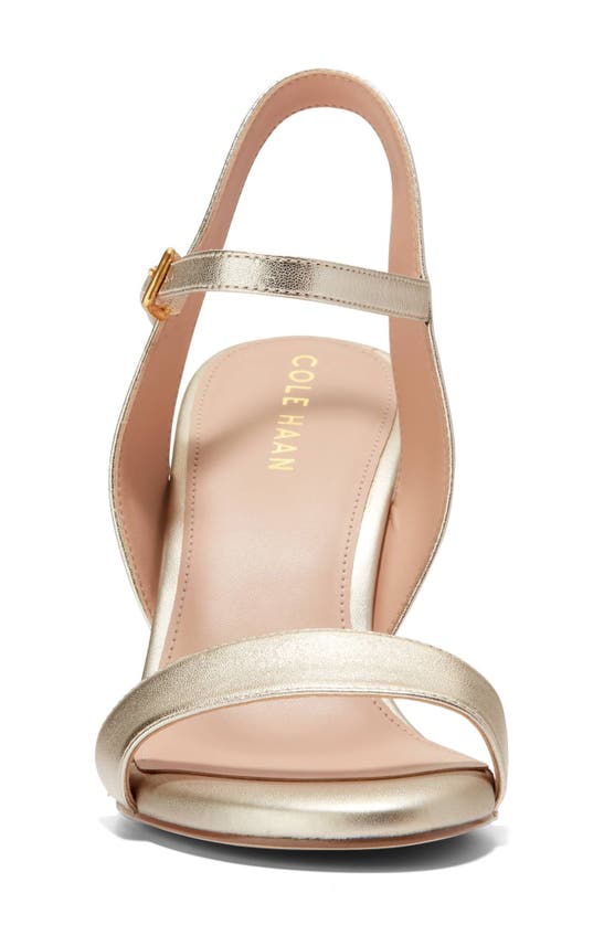 Shop Cole Haan Josie Wedge Sandal In Soft Gold Ltr