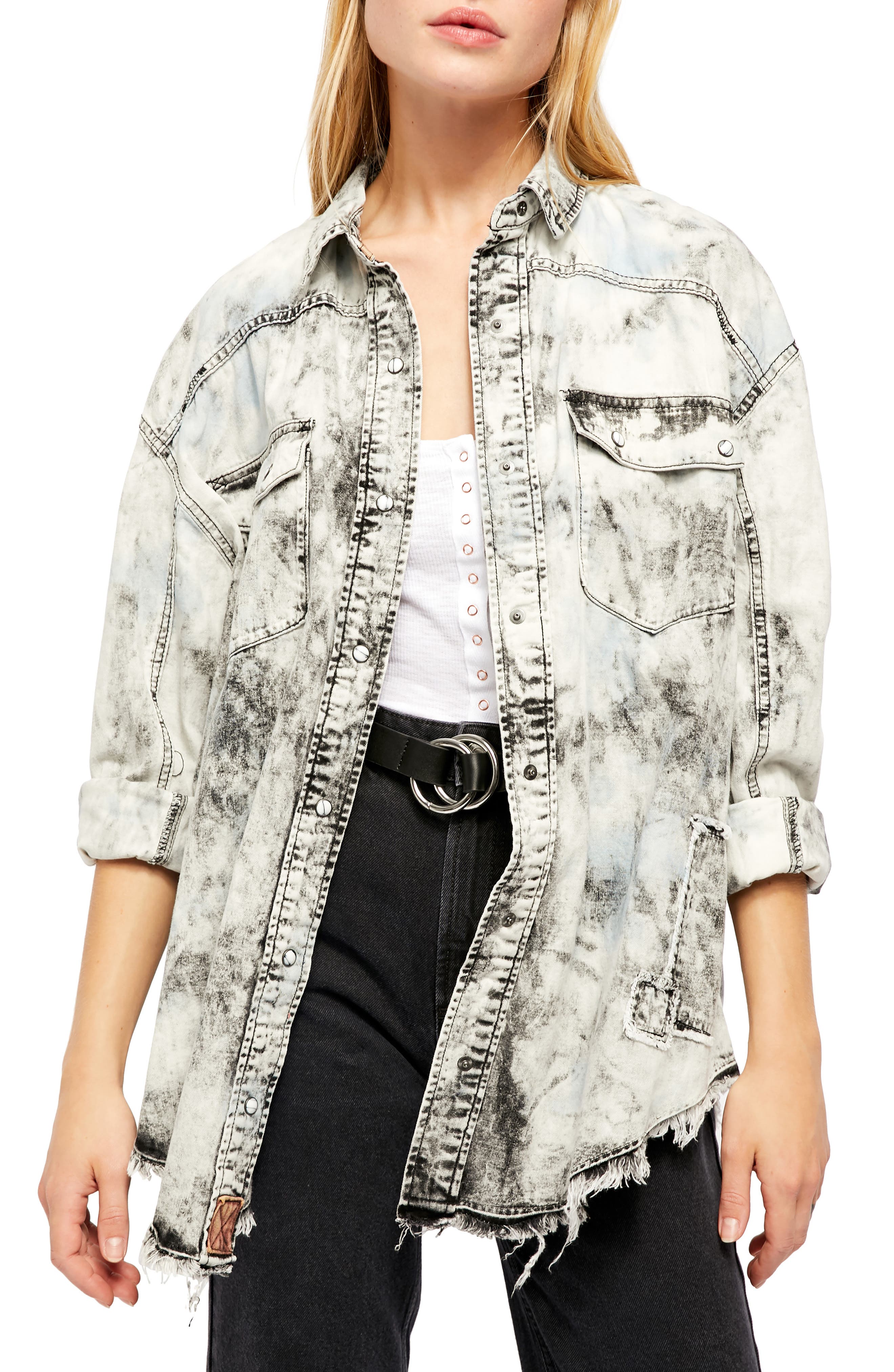 free people denim shirt jacket