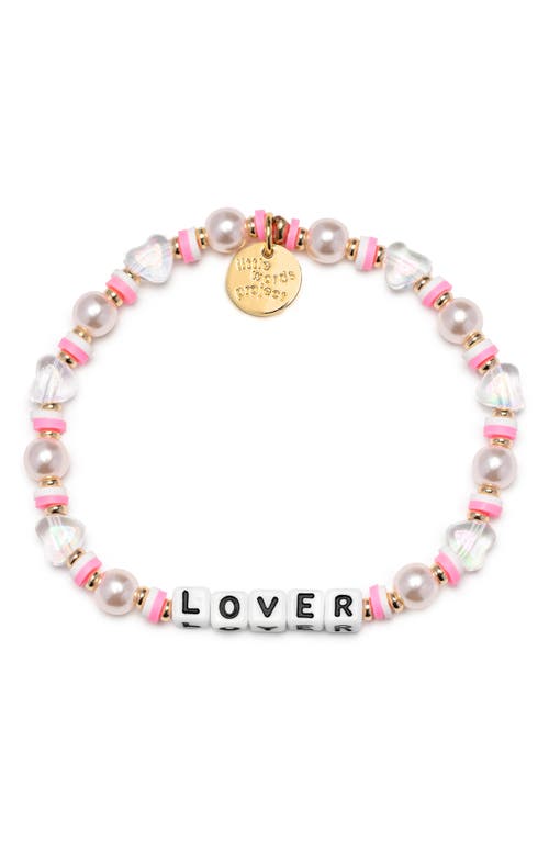 Little Words Project Lover Forever & Ever Beaded Stretch Bracelet in Pink Multi 