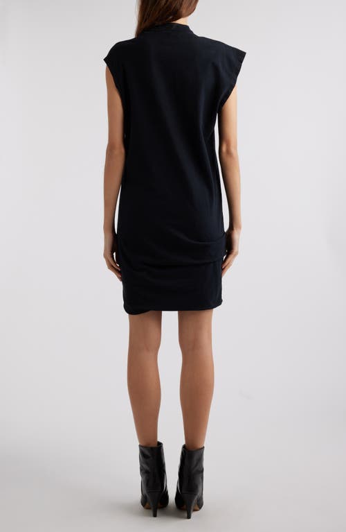 Shop Isabel Marant Leany Asymmetric Cotton Minidress In Black