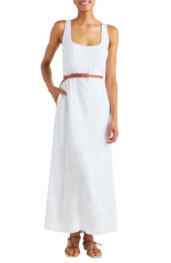 Splendid Womens Pocket Viscose Maxi Dress In White