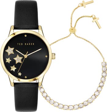Fitzrovia Leather Strap Watch Bracelet Set 34mm