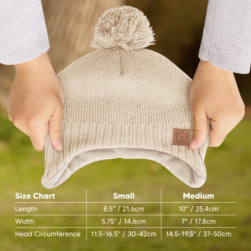 Keababies Muff Knitted Beanie In Cream