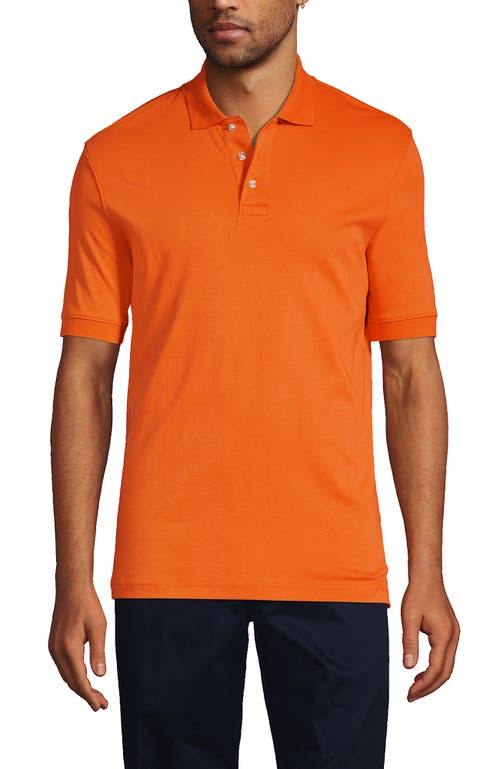 Shop Lands' End School Uniform  Long Sleeve Interlock Polo Shirt In Orange Spice