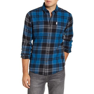 Barbour Bidston Tailored Fit Plaid Button-Up Shirt, Blue