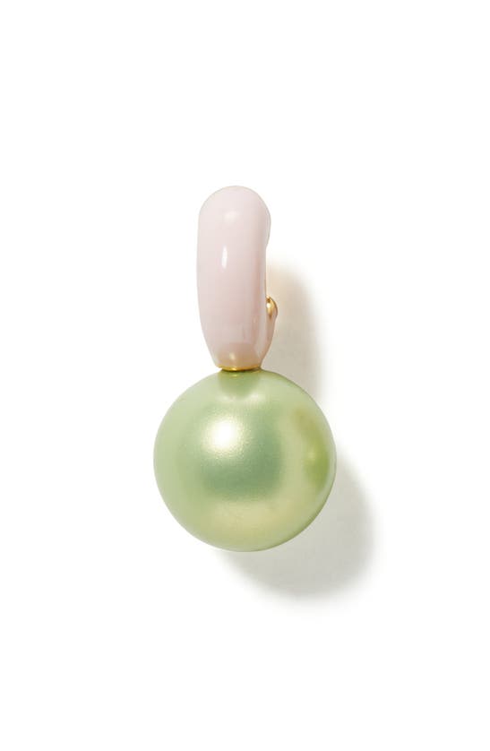 Shop Kate Spade Imitation Pearl Drop Earrings In Green Multi