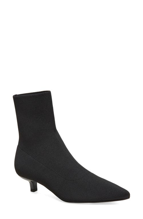 Silent D Carla Pointed Toe Stretch Knit Bootie in Black Knit