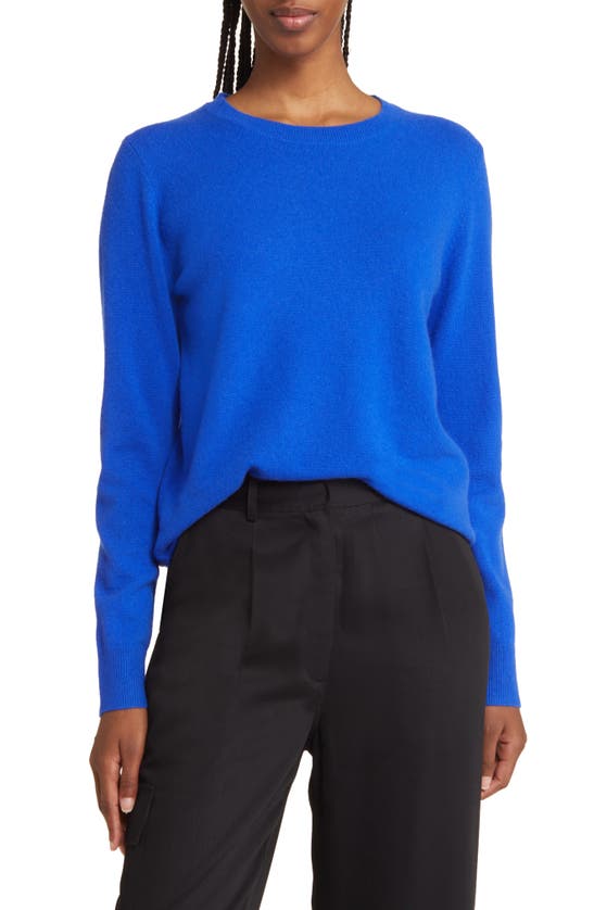 Nordstrom Crewneck Cashmere Sweater In Blue Surf
