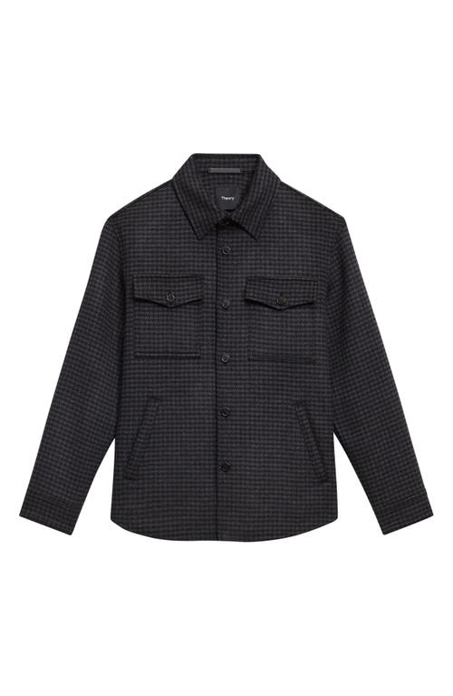 Shop Theory Wool Blend Shirt Jacket In Black Multi - A0p